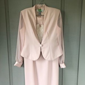 Vintage J R Nites by Caliendo Soft Pink 2 Piece Formal Outfit Size 10P